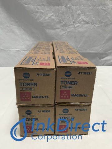 Genuine Konica Minolta A11G331 TN-216M TN216M Toner Cartridge Magenta ( Lot of 4 ) Toner Cartridge Multi Function BizHub C220, C280,
