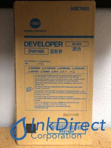 Genuine Konica Minolta A5E7600 Dv-616K Dv616K Developer Black Developer