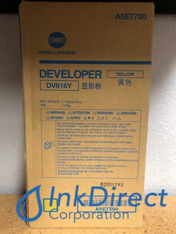 Genuine Konica Minolta A5E7700 Dv-616Y Dv616Y Developer Yellow Developer