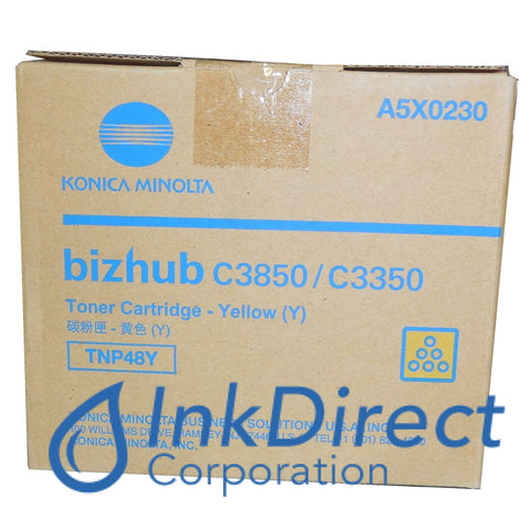 Genuine Konica Minolta A5X0230 Tn-P48Y Tnp48Y Toner Cartridge Yellow Multi Function  BizHub C3350,  C3850,