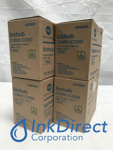 Genuine Konica Minolta A5X0230 TNP-48Y TNP48Y Toner Cartridge Yellow ( lot of 4 ) Toner Cartridge , Konica Minolta - Multi Function BizHub C3350, C3850,
