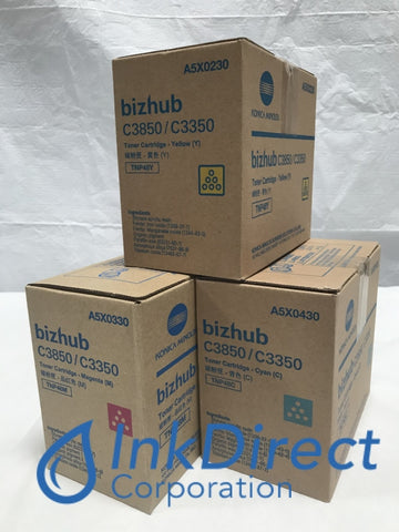 Genuine Konica Minolta A5X0430 A5X0230 A5X0330 TNP48M TNP48Y TNP48C Toner Cartridge Cyan Yellow Magenta Toner Cartridge , Konica Minolta - Multi Function BizHub C3350, C3850,