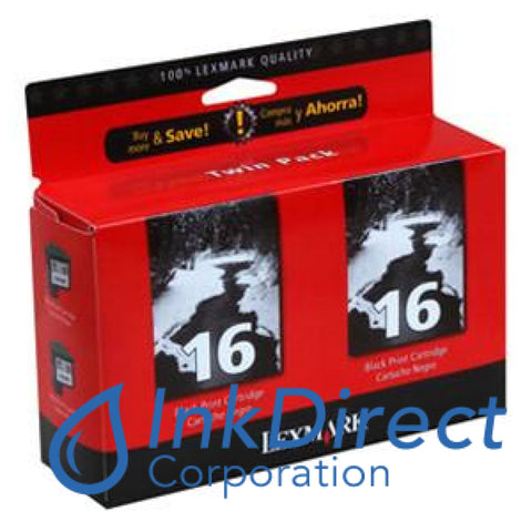 Genuine Lexmark 10N0138 Lex 16 Twin Pack Ink Jet Cartridge Black