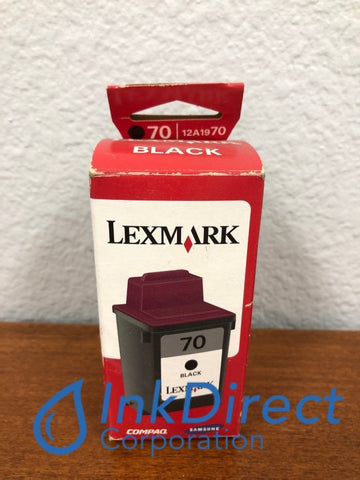 Genuine Lexmark 12A1970 Lex 70 Ink Jet Cartridge Black Ink Jet Cartridge , Lexmark - InkJet Printer X63 , X73, X83 , X85, Z42, Z43, Z45, Z45SE, Z51 , Z52 , Z53 , Z54, Z54SE, Z82, - Multi Function X125, X4250, X4270, Ink Direct Corporation