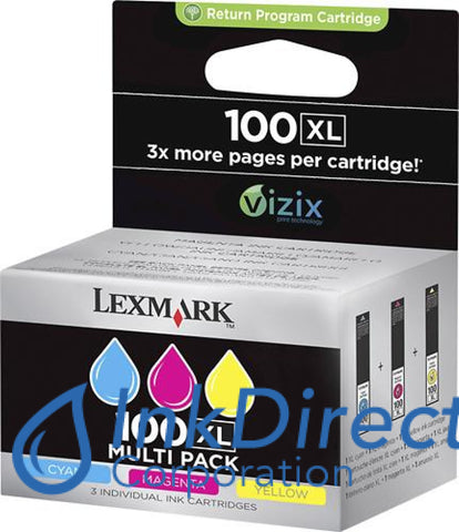 Genuine Lexmark 14N0684 Lex 100Xl Return Program High Yield Ink Jet Cartridge Tri-Color