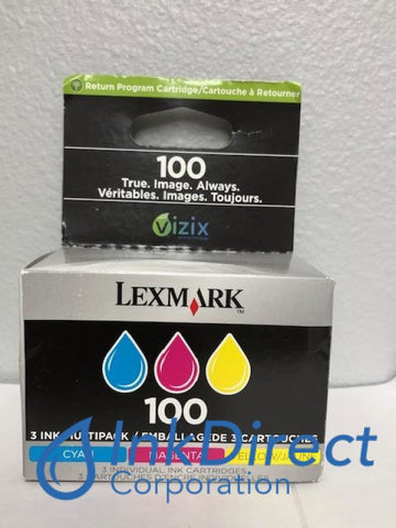 Genuine Lexmark 14N0685 Lex 100 Return Program Ink Jet Cartridge Cyan Magenta Yellow, Multi Function S816 Genesis, Impact 301, S305, Interact S605, Intuition S505, Platinum Pro 905, 905, Prestige Pro 805, 901, Prevail Pro 705, Prospect Pro 205, Ink Direct Corporation