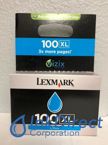 Genuine Lexmark 14N1069 Lex 100XL High Yield Return Program Ink Jet Cartridge Cyan S405 Impact S305 Interact S605 Intuition S505 Platinum