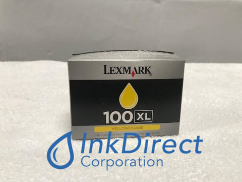 Genuine Lexmark 14N1071 Lex 100XL High Yield Return Program Ink Jet Cartridge Yellow S405 Impact S305 Interact S605 Intuition S505 Platinum