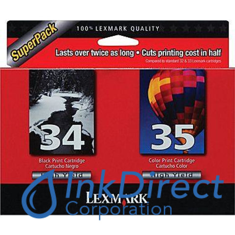 Genuine Lexmark 18C0535 Lex 35 / 34 Ink Jet Cartridge Black & Color