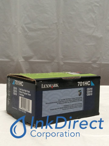 Genuine Lexmark 70C1HC0 701HC - Return Program Toner Cartridge Cyan CS310DN CS310N CS410DN CS410N CS510DE CS510DN CS510DTE CS510N Toner , Lexmark - Laser Printer CS310DN, CS310N, CS410DN, CS410N, CS510DE, CS510DN, CS510DTE, CS510N, Ink Direct Corporation
