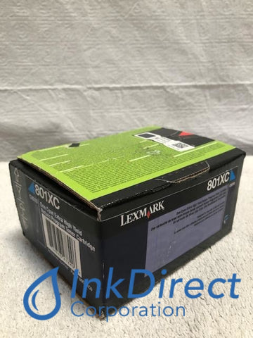 Genuine Lexmark 80C1XC0 Return Program Toner Cartridge Cyan Toner Cartridge , Lexmark - Multi Function CX510DE, CX510DHE, CX510DTHE, Ink Direct Corporation