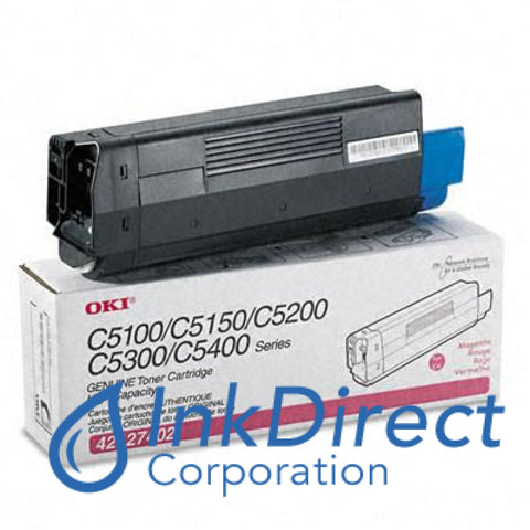 Genuine Okidata 42127402 C5100 / C5300 High Yield Toner Magenta , Okidata - Laser Printer Oki C5100, C5100N, C5150N, C5200N, C5250, C5300, C5300N, C5400, C5400N, C5450, C5510MFP, - Multi Function Oki C5510N