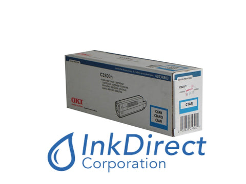 Genuine Okidata 43034803 Type C6 Toner Cyan Oki C3200 C3200N Toner