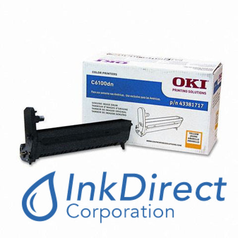 Genuine Okidata 43381717 C6100 Drum Unit Yellow , Okidata - Oki C5550N MFP, C6100DN, C6100DTN, C6100HDN, C6100N, - Multi Function C 5550N