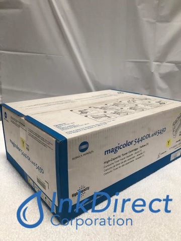 Genuine QMS 1710602006 1710602-006 MagiColor 5440 / 5450 High Yield Toner Cartridge Yellow Toner Cartridge , Konica-Minolta - Laser Printer MagiColor 5440DL, 5450