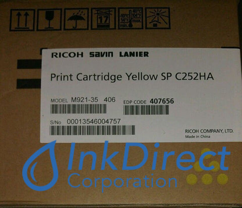 Genuine Ricoh 407656 Sp C252Ha Toner Cartridge Yellow