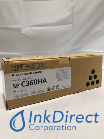 Genuine Ricoh 408176 SP C360HA ( High Yield ) Toner Cartridge Black SP C360DNw C360SFNw C361SFNw Toner Cartridge , Multi Function  SP C360DNw,  C360SFNw,  C361SFNw