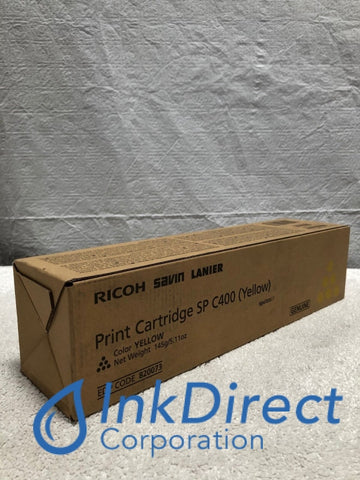 Genuine Ricoh 820073 820-073 SP C400 Toner Cartridge Yellow Toner Cartridge , Lanier - Printer SP C400, Ricoh - Color Laser SP C400DN,