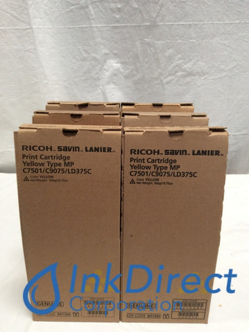 Genuine Ricoh 841360 MP C6501 C7501 Print Cartridge Yellow (lot of 6) MP C6501SP C7501SP C9065 C9075 LD 365C 375C Print Cartridge