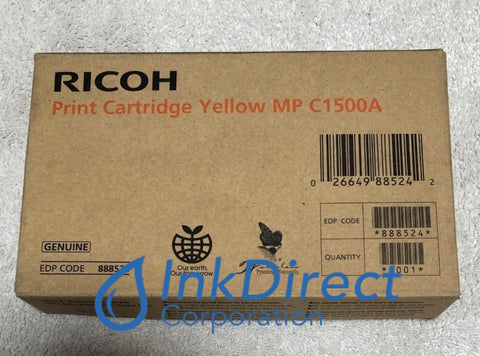 Genuine Ricoh 888524 MP C1500A Print Cartridge Yellow Print Cartridge , Ricoh - Multi Function AFICIO 615C, MP C1500SP,