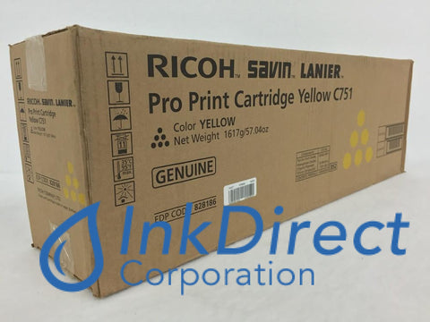 Genuine Ricoh Savin Lanier 828186 C751 Toner Cartridge Yellow , Lanier   - Copier  Pro C 651,  751,  751EX,  Ricoh   -   Pro C 651,  751,  751EX,  Savin   -   Pro C 651EX,  751EX,