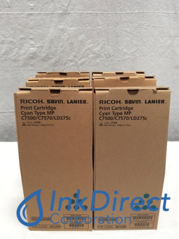 Genuine Ricoh Savin Lanier 841289 841085 MP C7500 Print Cartridge Cyan (lot of 6) LD 275C MP C7500 C 7570 Print Cartridge