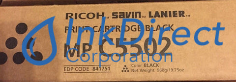 Genuine Ricoh Savin Lanier 841751 841679 Mp C5502 Print Cartridge Black
