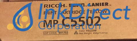 Genuine Ricoh Savin Lanier 841752 841680 Mp C5502 Print Cartridge Yellow