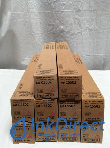 Genuine Ricoh Savin Lanier 841753 841681 MP C5502 Magenta Toner (lot of 10) Print Cartridge