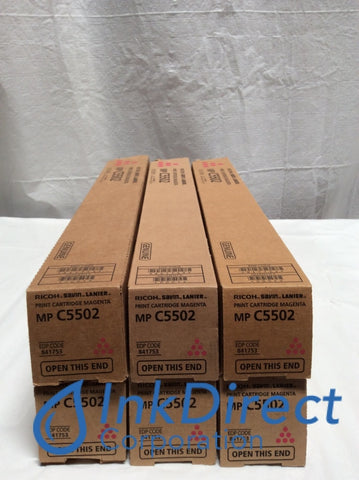 Genuine Ricoh Savin Lanier 841753 841681 MP C5502 Magenta Toner (lot of 6) Print Cartridge