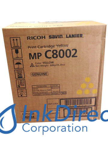 Genuine Ricoh Savin Lanier 842084 841781 Mp C8002 Print Cartridge Yellow AFICIO MP C7502,  MP C6502,  MP C8002,
