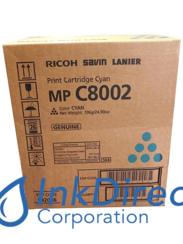 Genuine Ricoh Savin Lanier 842086 841783 Mp C8002 Print Cartridge Cyan AFICIO MP C7502,  MP C6502,  MP C8002,