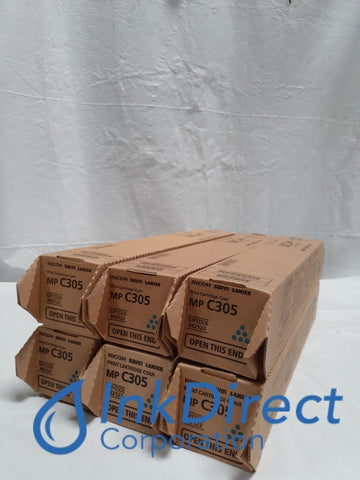 Genuine Ricoh Savin Lanier 842122 841591 MP C305 Print Cartridge Cyan (lot of 6) Print Cartridge