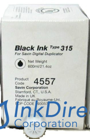 Genuine Savin 4557 - L 817116 Type 315 Ink Jet Cartridge Black , Lanier - Digital Duplicator LD D020, D030, Savin - Duplicator 3150DNP