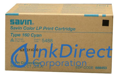 Genuine Savin 5488 888453 Type 160 Toner Cartridge Cyan , Gestetner   -   SC 428,   - Laser Printer C  7528N,  7535N,  Lanier   - Printer  LP 332,  335,  Ricoh   - Laser Printer  AFICIO CL7200,  CL7300,  Savin   - Laser Printer  CLP 135,   - Printer CLP  128