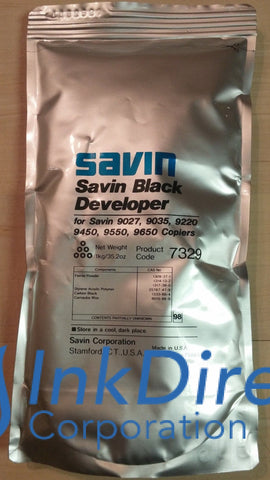 Genuine Savin 7329 Type 1 Developer / Starter Black , Savin - Copier 9027, 9027DL, 9032, 9032D, 9035, 9035DL, 9122, 9122DL, 9220, 9220DL, 9400, 9400D, 9450, 9550, 9650