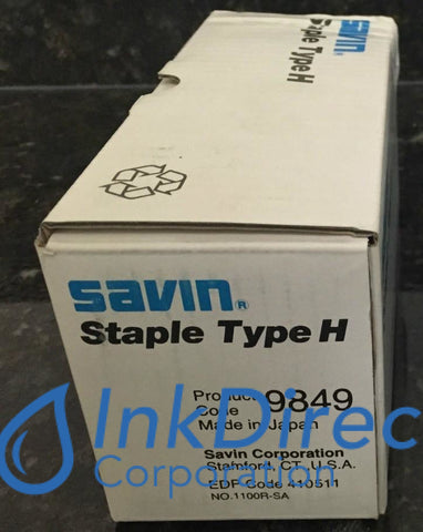 Genuine Savin 9849 Type H Staple Cartridge , Savin - Copier Digital DSM 2070DP, 2535, 2545, 2555, 2585, 40105, 4090, 8055, 8065, 8075, C 6045, SDC 555, - Copier P 2055DP, 2085DP, 2105DP, 25105, - Digital Copier P 2560, 2575, 4051, 4060