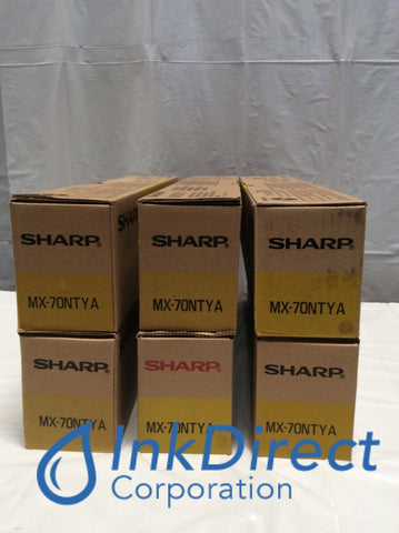 Genuine Sharp MX70NTYA MX-70NTYA ( lot of 6 ) Toner Cartridge Yellow MX 5500N 6200N 7000N Toner Cartridge , Sharp - Digital Copier MX 5500N, 6200N, 7000N
