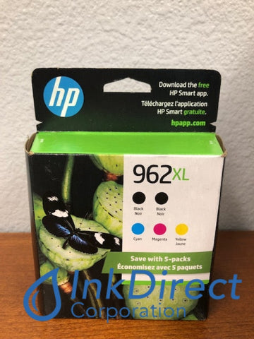 HP 6ZA57AN 962XL Ink Jet Cartridge Black Cyan Magenta Yellow (3JA03AN 3JA00AN 3JA01AN 3JA02AN) Ink Jet Cartridge , HP   - All-in-One  OfficeJet Pro 9010,  9012,  9015,  9018,  9019,  9020,  9025