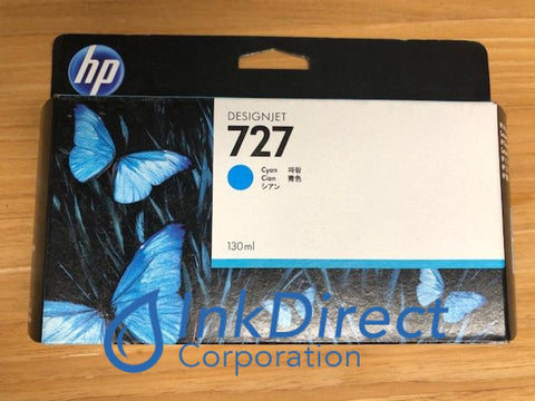 HP B3P19A ( HP 727 ) Ink Jet Cartridge Cyan ( 1 - 130 ML / Box ) DesignJet T1500 T2500 T920 Ink Jet Cartridge , HP - InkJet Printer DesignJet T1500, T2500, T920
