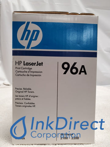 HP C4096A HP 96A Toner Cartridge Black ( Blue Box ) LaserJet 2100, 2100M, 2100SE, 2100TN, 2100XI, 2200, 2200D, 2200DN, 2200DRF, 2200DT, 2200DTN