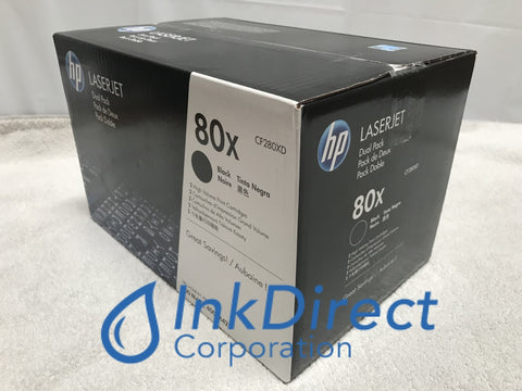 HP CF280XD ( HP 80X ) Dual Pack Toner Cartridge Black Laser Printer Color LaserJet Pro 400 M401A, 400 M401D, 400 M401DN, 400 M401DW, 400 M425DN, 400 M425DW,