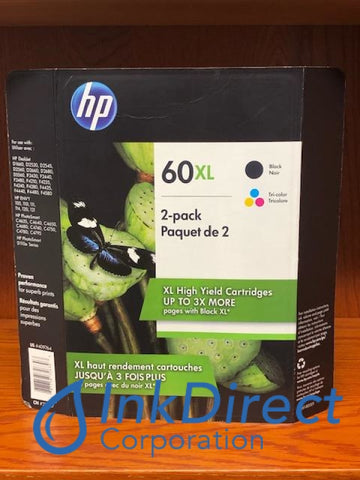 HP D8J61BN 60XL ( CC641WN CC644WN ) Ink Jet Cartridge Black & Tri-Color Ink Jet Cartridge , HP - InkJet Printer DeskJet D1660, D2500, D2545, D2660, D2680, F2430, F2480, - Laser Printer DeskJet D2530, D2560