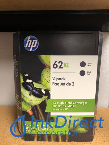 HP J3P42BN 62XL Ink Jet Cartridge Black ( 2 x C2P05AN ) OfficeJet 5742 5744 5745 8040 Ink Jet Cartridge , HP - All-in-One ENVY 5540, 5660, 5665, 7640, 7645, - InkJet Printer OfficeJet 5742, 5744, 5745, 8040, - Multi Function OfficeJet 5740