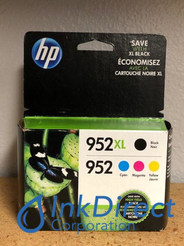 HP N9K28AN 952XL Black 952 CMY Ink Jet Cartridge ( F6U19AN L0S61AN L0S64AN L0S67AN ) Ink Jet Cartridge , HP - All-in-One OfficeJet Pro 8710, 8715, 8720, 8725, 8730, 8740,