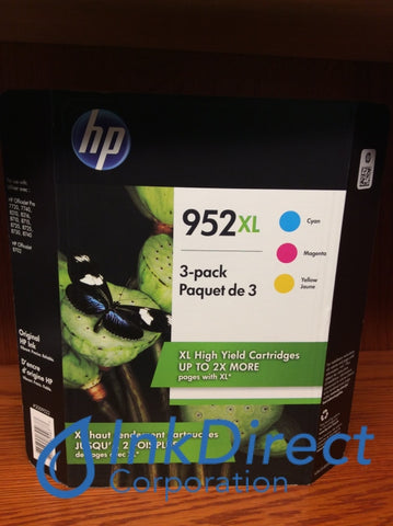 HP N9K30BN ( L0S61AN L0S64AN L0S67AN ) HP 952XL Cyan Magenta Yellow Ink Jet Cartridge Color Ink Jet Cartridge , HP - All-in-One OfficeJet Pro 8710, 8715, 8720, 8725, 8730, 8740