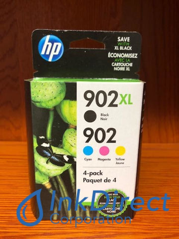 HP T0A39AN 902XL Black 902 Colors Ink Cyan Magenta Yellow ( T6M14AN T6L86AN T6L90AN T6L94AN ) Ink Jet Cartridge , HP   - InkJet Printer  OfficeJet Pro 6850,  6862,  6865,  6868,  6875,  6878,  6968,  6978