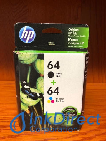 HP X4D92AN 64 Combo Pack Ink Jet Cartridge Black & Color ( N9J90AN N9J89AN ) Ink Jet Cartridge , HP   - Photo Printer  ENVY Photo 6255,  Photo 7155,  Photo 7855